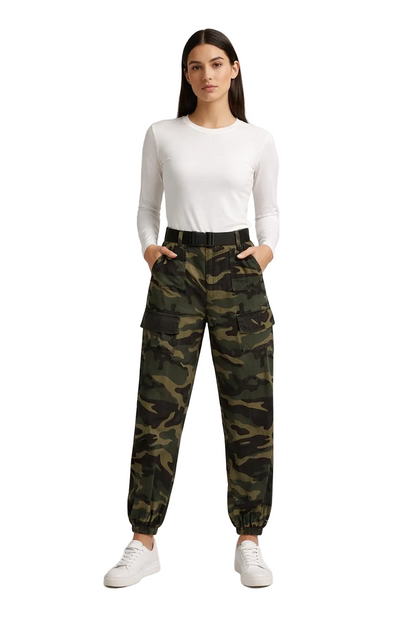 Spodnie cargo jogger w kamuflaż